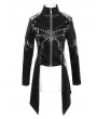 Devil Fashion Black Gothic Punk Rivet Splicing Long Sleeve PU Jacket for Women