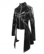 Devil Fashion Black Gothic Punk Rivet Splicing Long Sleeve PU Jacket for Women