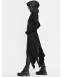 Devil Fashion Black Gothic Punk Irregular Long Sleeve Hooded Coat for Women