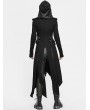 Devil Fashion Black Gothic Punk Irregular Long Sleeve Hooded Coat for Women