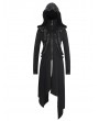 Devil Fashion Black Gothic Punk Irregular Long Sleeve Hooded Coat for Women