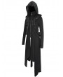 Devil Fashion Black Gothic Punk Irregular Long Sleeve Hooded Coat for Women