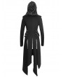 Devil Fashion Black Gothic Punk Irregular Long Sleeve Hooded Coat for Women