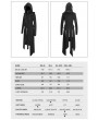 Devil Fashion Black Gothic Punk Irregular Long Sleeve Hooded Coat for Women