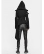 Devil Fashion Black Gothic Punk Long Sleeve Hooded Asymmetric Coat for Women