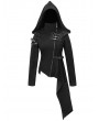 Devil Fashion Black Gothic Punk Long Sleeve Hooded Asymmetric Coat for Women