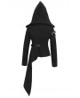 Devil Fashion Black Gothic Punk Long Sleeve Hooded Asymmetric Coat for Women