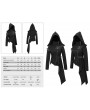 Devil Fashion Black Gothic Punk Long Sleeve Hooded Asymmetric Coat for Women