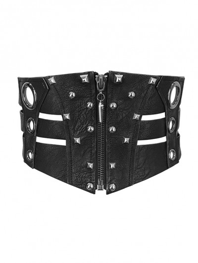 Devil Fashion Black Gothic Punk Rivet Wide Waistband for Women