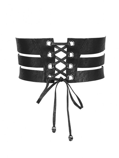 Devil Fashion Black Gothic Punk Rivet Wide Waistband for Women ...