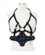 Devil Fashion Black Gothic Punk PU Leather Harness Belt for Women