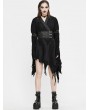 Devil Fashion Black Vintage Gothic Asymmetric Kimono Dress for Women