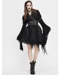 Devil Fashion Black Vintage Gothic Asymmetric Kimono Dress for Women