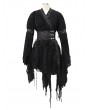 Devil Fashion Black Vintage Gothic Asymmetric Kimono Dress for Women