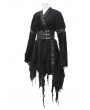 Devil Fashion Black Vintage Gothic Asymmetric Kimono Dress for Women