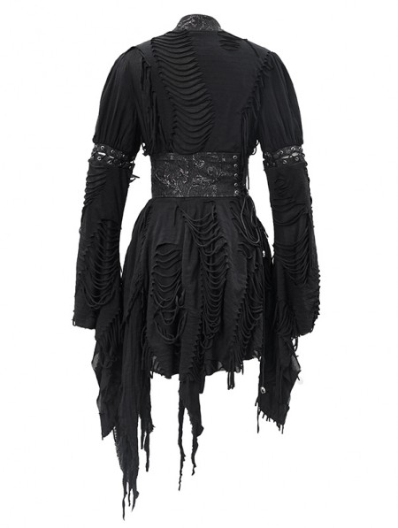 Devil Fashion Black Vintage Gothic Asymmetric Kimono Dress for Women ...