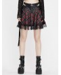 Devil Fashion Black and Red Street Fashion Gothic Grunge Punk Plaid Mini Skirt