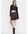 Devil Fashion Black and Red Street Fashion Gothic Grunge Punk Plaid Mini Skirt