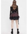 Devil Fashion Black and Red Street Fashion Gothic Grunge Punk Plaid Mini Skirt