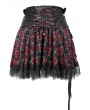 Devil Fashion Black and Red Street Fashion Gothic Grunge Punk Plaid Mini Skirt