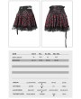 Devil Fashion Black and Red Street Fashion Gothic Grunge Punk Plaid Mini Skirt