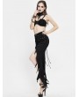 Devil Fashion Black Fashion Gothic Punk Irregular High-Low Casual Denim Skirt