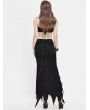 Devil Fashion Black Fashion Gothic Punk Irregular High-Low Casual Denim Skirt