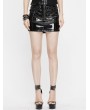 Devil Fashion Black Sexy Gothic Latex Mini Skirt