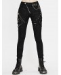 Devil Fashion Black Gothic Punk Slim Long Casual Pants for Women