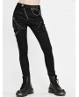 Devil Fashion Black Gothic Punk Slim Long Casual Pants for Women