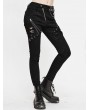 Devil Fashion Black Gothic Punk Slim Long Casual Pants for Women