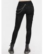 Devil Fashion Black Gothic Punk Slim Long Casual Pants for Women