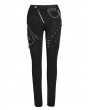 Devil Fashion Black Gothic Punk Slim Long Casual Pants for Women