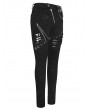 Devil Fashion Black Gothic Punk Slim Long Casual Pants for Women