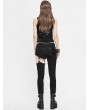 Devil Fashion Black Gothic Punk Rock Asymmetric Long Slim Pants for Women