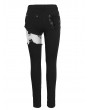 Devil Fashion Black Gothic Punk Rock Asymmetric Long Slim Pants for Women