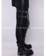 Pentagramme Black Leather Buckle Belt Gothic Pants for Men