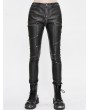 Devil Fashion Black Gothic Punk PU Leather Long Slim Pants for Women