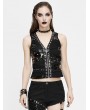 Devil Fashion Black Gothic Punk Metal Vest Top for Women