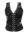 Devil Fashion Black Gothic Punk Metal Vest Top for Women