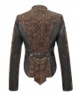 Devil Fashion Brown Vintage Steampunk Jacquard Short Jacket for Women