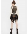 Devil Fashion Brown Vintage Steampunk Do Old Vest for Women