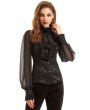 Pentagramme Black Vintage Gothic Long Sleeve Daily Wear Blouse for Women