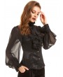 Pentagramme Black Vintage Gothic Long Sleeve Daily Wear Blouse for Women