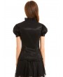 Pentagramme Black Gothic Short Puff Sleeve Casual Shirt for Women