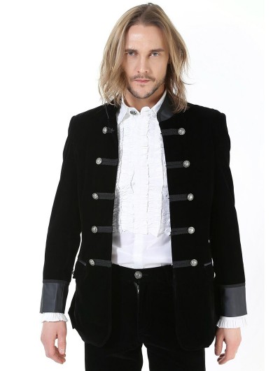 Pentagramme Black Double-Breasted Long Sleeves Gothic Jacket for Men