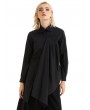 Pentagramme Black Gothic Irregular Long Sleeve Daily Wear Blouse for Women