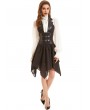 Pentagramme Brown Stripe Vintage Steampunk Irregular Vest Dress