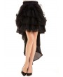 Pentagramme Tulle and Chiffon Black Gothic High-Low Skirt