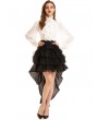 Pentagramme Tulle and Chiffon Black Gothic High-Low Skirt